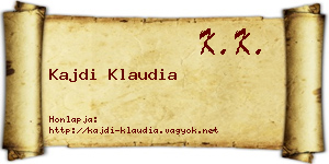 Kajdi Klaudia névjegykártya