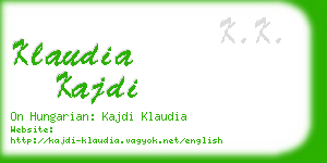 klaudia kajdi business card